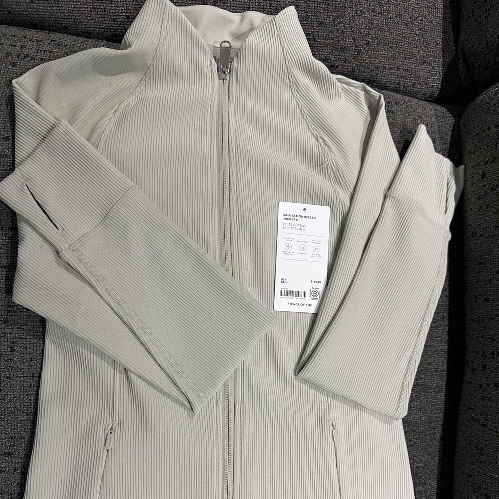 Athleta Salutation Ribbed Sweatshirt Med & Matching Elation Ribbed Tight PM